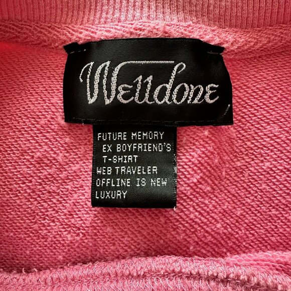 We11done Graphic Oversized Ex-Boyfriend Small Pink T-Shirt/Sweatshirt Logo - Picture 4 of 11